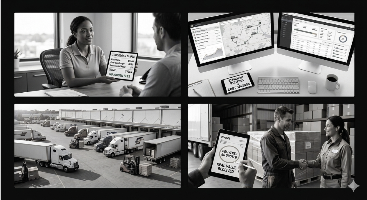 Transparent logistics pricing and dispatch planning